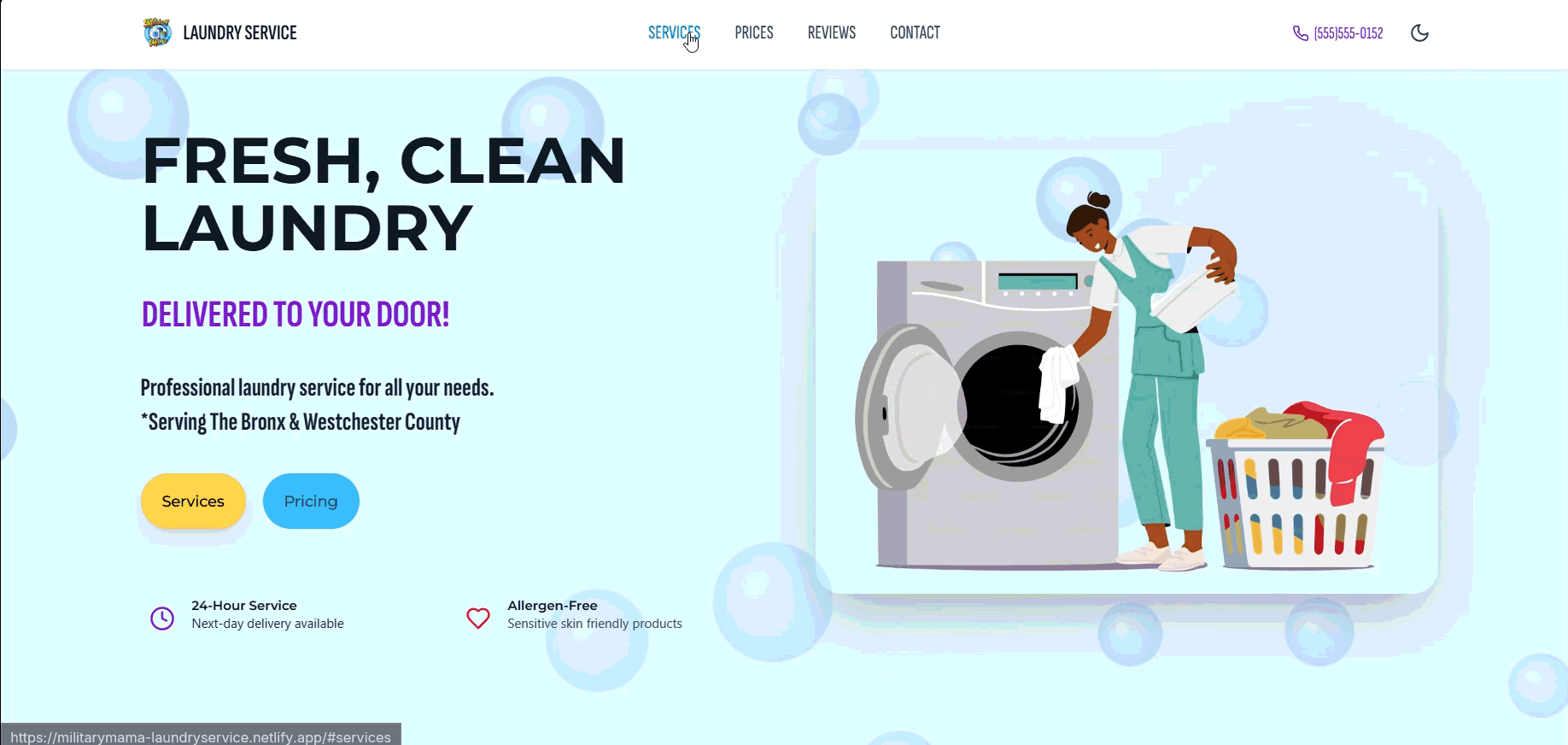 Laundry Landing Page